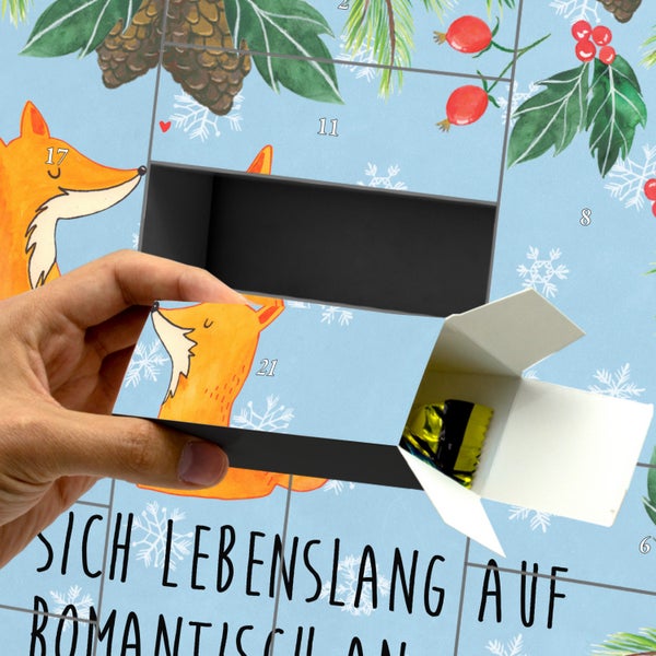 Mr. & Mrs. Panda Befüllbarer Adventskalender Füchse Liebe - Blau Pastell