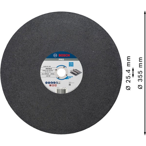 Bosch PRO Metal Trennscheibe 355 x 2,8 x 25,4 mm - 2608601238
