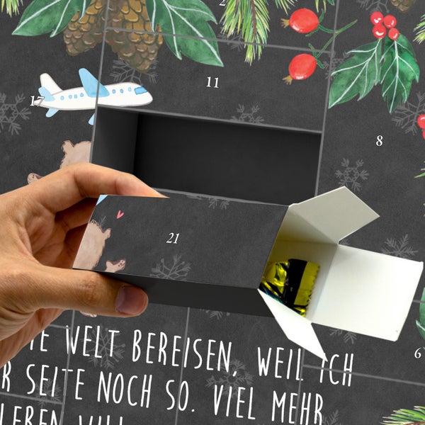 Mr. & Mrs. Panda Befüllbarer Adventskalender Bär Flugzeug - Schwarz