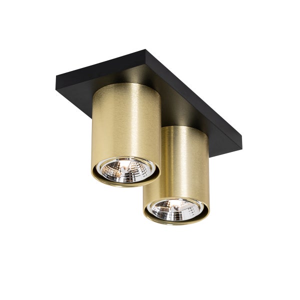 Deckenleuchte mit zwei goldenen Lampen