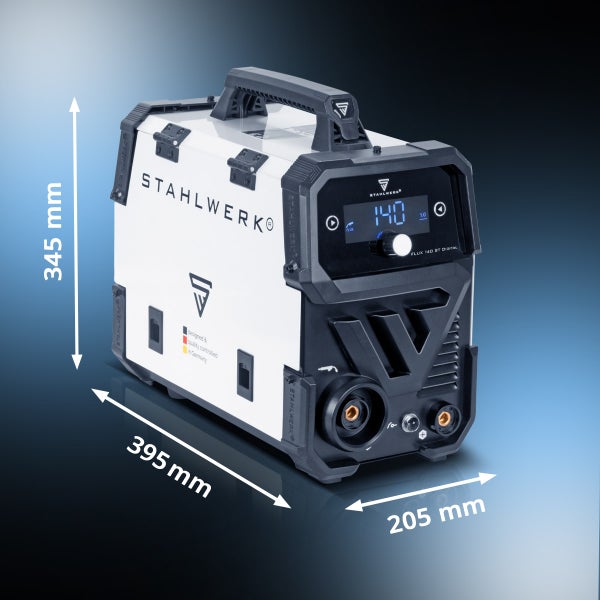 STAHLWERK Schweißgerät FLUX 140 ST Digital mit 140 A, synergischem Drahtvorschub