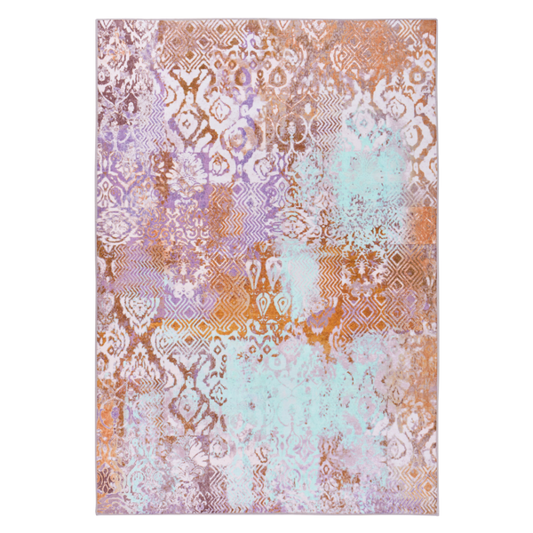 Teppich mit Vintage-Muster und Patchwork-Design im Orient-Stil.