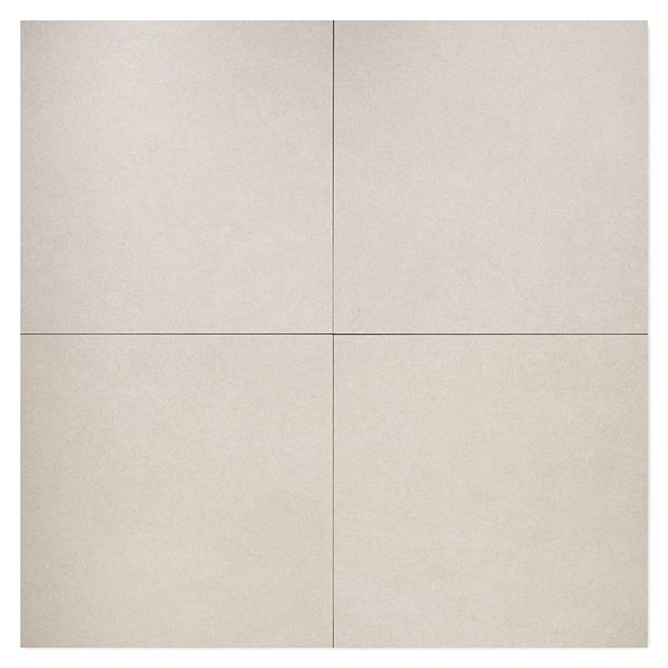 Quadratische Fliesen in Betonoptik, vier Fliesen im Quadrat angeordnet für Wand oder Boden.