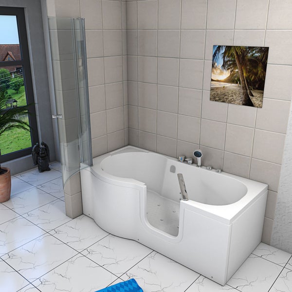 Seniorendusche Sitzwanne mit Tür S12D-EH-AIR-R 85x170 cm