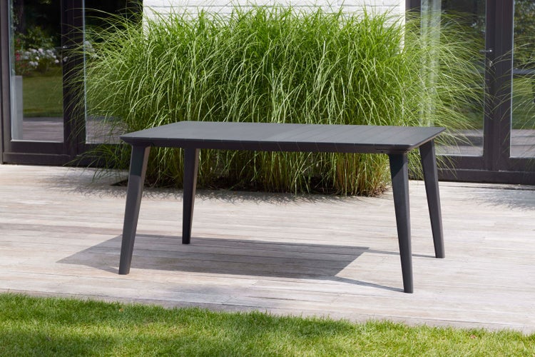 Allibert Lima Tisch Anthrazit Wetterfest Garten-Esstisch Outdoor Gartentisch Gartenmöbel