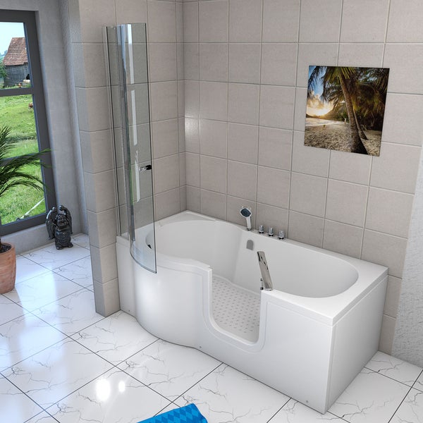 Seniorendusche Sitzwanne mit Tür S12D-TH-R-EC 85x170 cm
