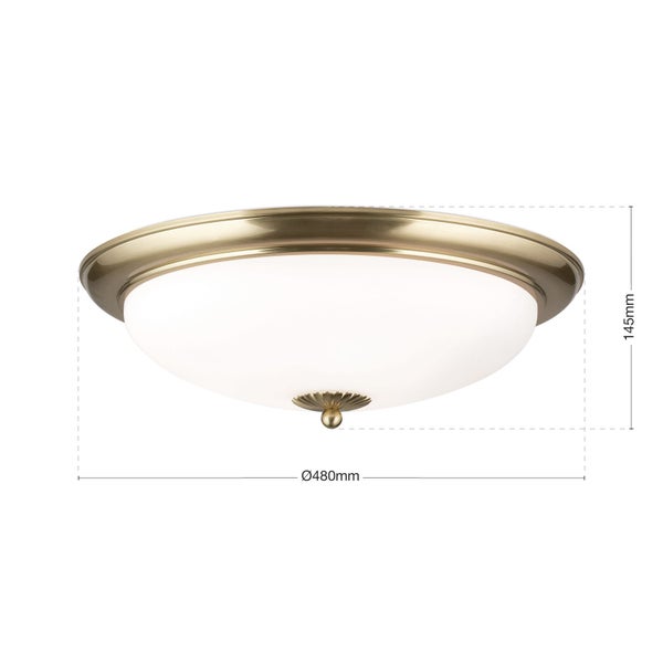 Deckenleuchte Jugendstil 47 cm messing-matt