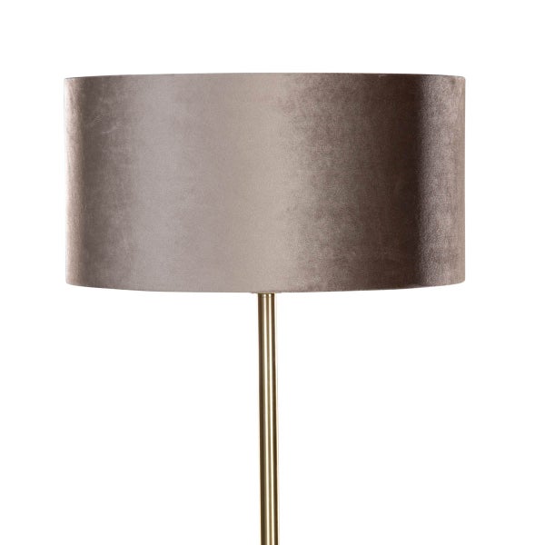 Stehlampe mit Stoffschirm und Metallfuß