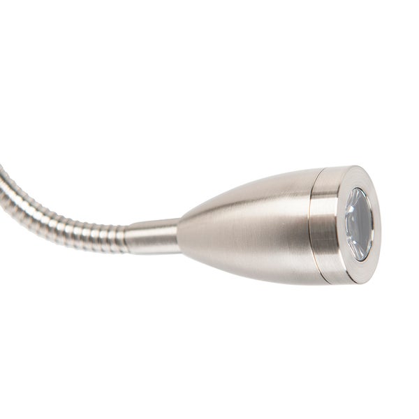 Nahaufnahme einer flexiblen LED-Leuchte aus Metall