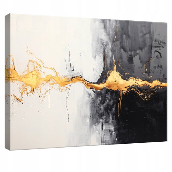 Leinwandbild Abstrakt Gold Leinwand Bilder Wandbild Wohnzimmer 100X70 cm