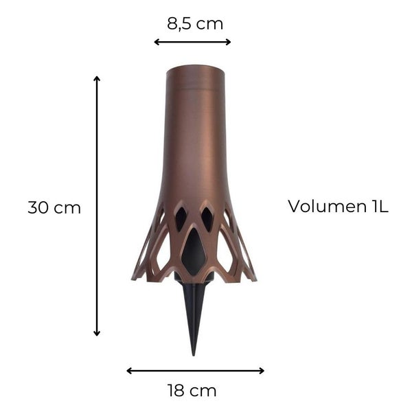 Grabvase Roseta mit Erdspieß bronze 1 L