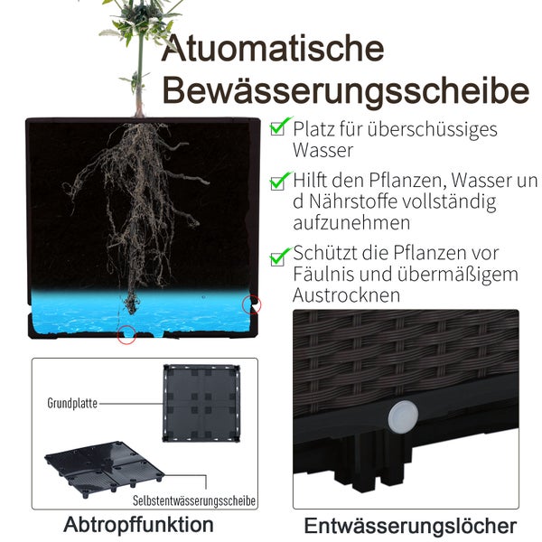 Outsunny 4-tlg. Hochbeet, Kunststoff, braun