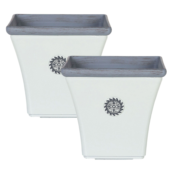 Set mit 2 Blumentöpfen ELATEIA 32 cm Weiß