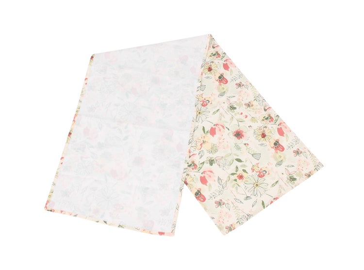 FRANK FLECHTWAREN|Tischläufer Aquarellblumen, 40 x 140 cm, POLYESTER