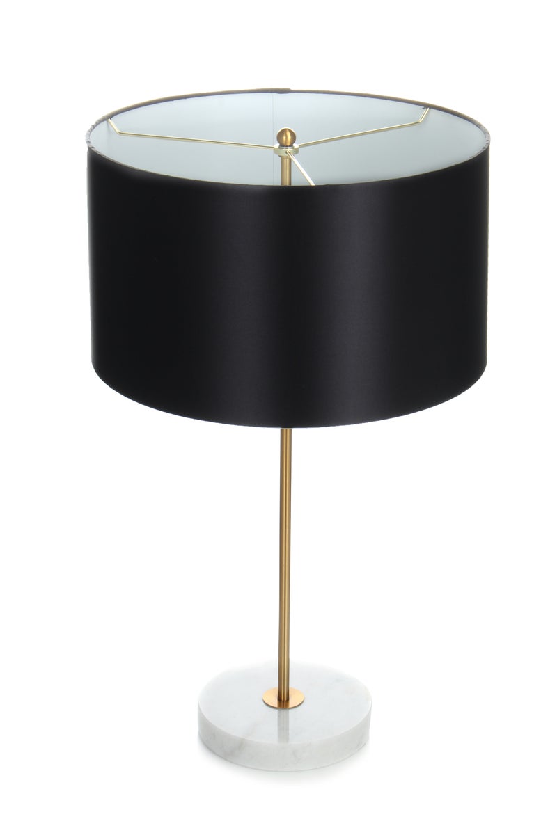 Tischleuchte Design Gold Marmorfuß Weiß Lampe Tischlampe | Wohnzimmer Esszimmer Leuchte