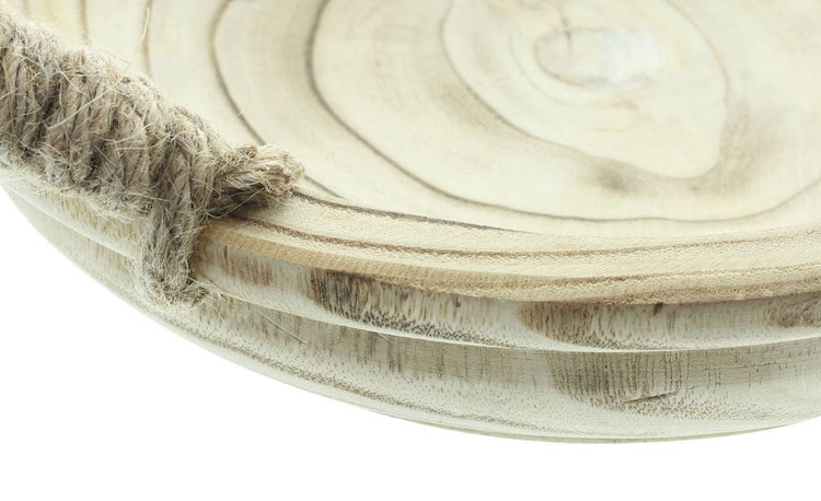 FRANK FLECHTWAREN | Holzschale Geflammt, PAULOWNIA, 25 x 25 x 6 cm