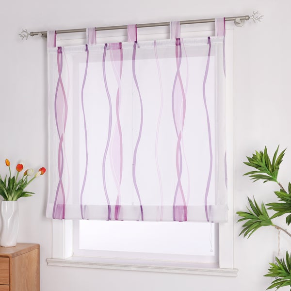 Fensterdekoration mit Schlaufenaufhängung und Muster