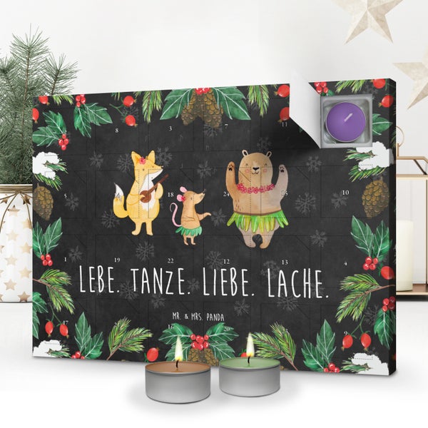 Mr. & Mrs. Panda Duftkerzen Adventskalender Waldtiere Aloha - Schwarz