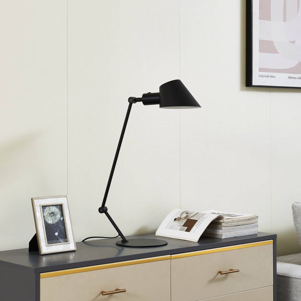Lindby Tischlampe Corali (Modern) in Schwarz aus Metall (1 flammig, E27) - Tischleuchte Schreibtischlampe Nachttischlampe Wohnzimmerleuchte