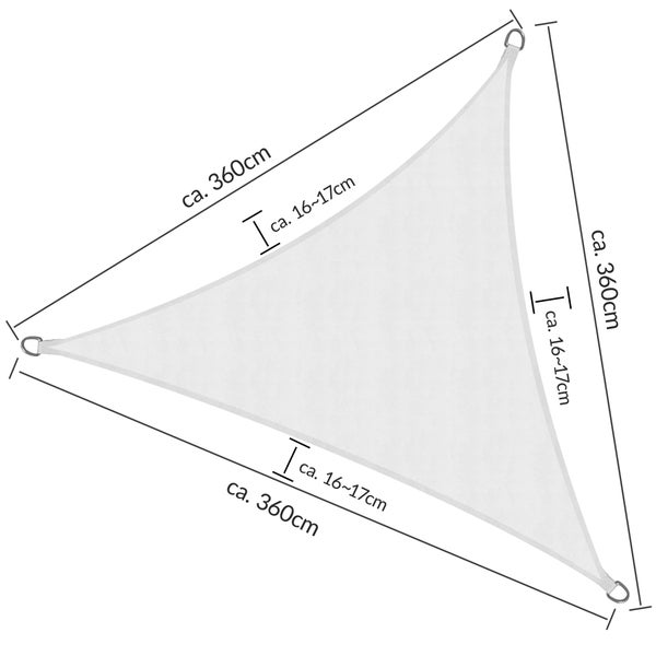 SolVision PS9 Sonnensegel 360x360x360cm dreieckig Weiß PE