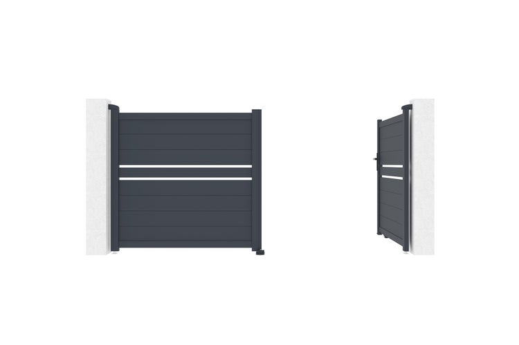 Flügeltor 3m CIMONE H.140 graues Aluminium