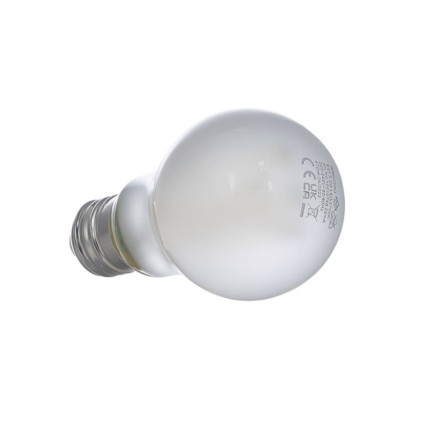 LED-Leuchtmittel in Birnenform mit mattiertem Glas, E27-Schraubsockel, 2,2 Watt und 470 Lumen.