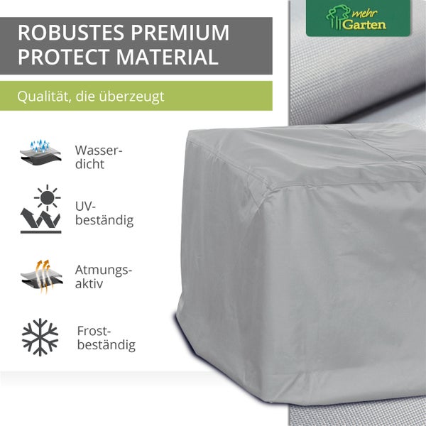 Mehr Garten - Premium PROTECT Loungesessel-Abdeckung, Maße: 85(B) x 85(T) x 80(H) cm I Gartenmöbel-Schutzhülle wasserdicht, UV-beständig & atmungsaktiv aus robustem Gewebe I Taupe (Hellgrau)