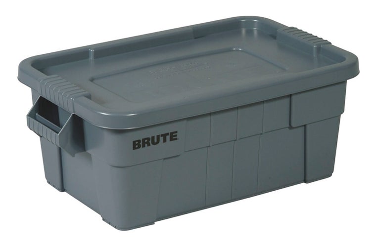 PROREGAL Rubbermaid Robuste Aufbewahrbox Mit Deckel und Griffen 53 Liter HxBxT 27,1 x 44,1 x 70,7 cm Grau