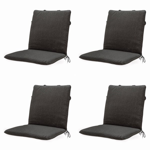 Stuhlauflage Stapelstuhl, dunkelgraues Canvas Eco+ – ca. 97x49 cm - 4er-Set