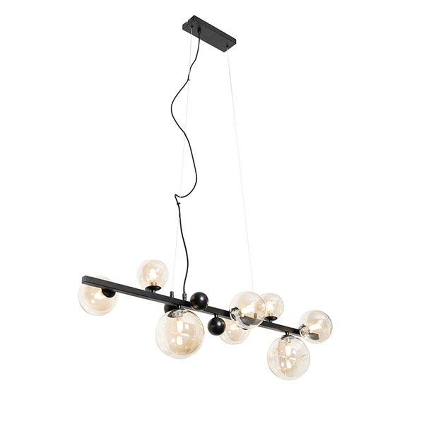 Pendelleuchte mit mehreren Glaskugeln und linearem Design zur Deckenmontage