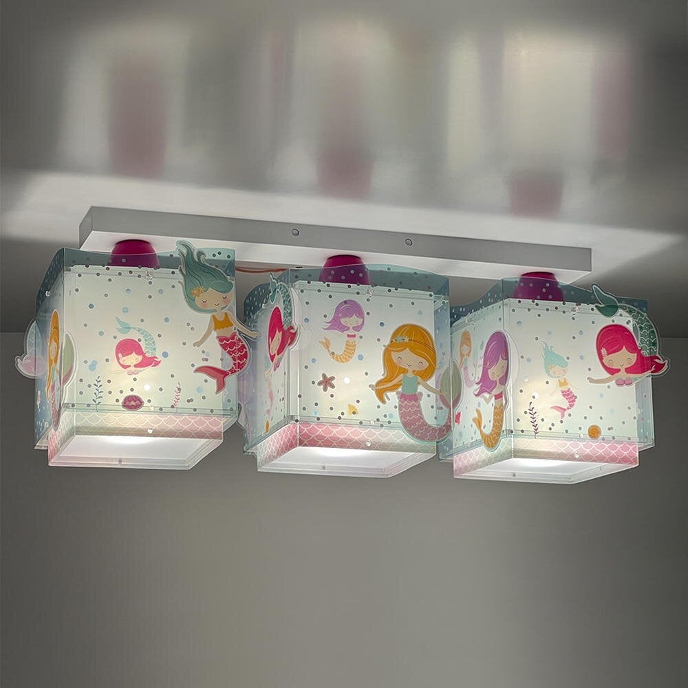 Kinderzimmer Deckenleuchte Mermaids in Mehrfarbig und Weiß E27 3-flammig