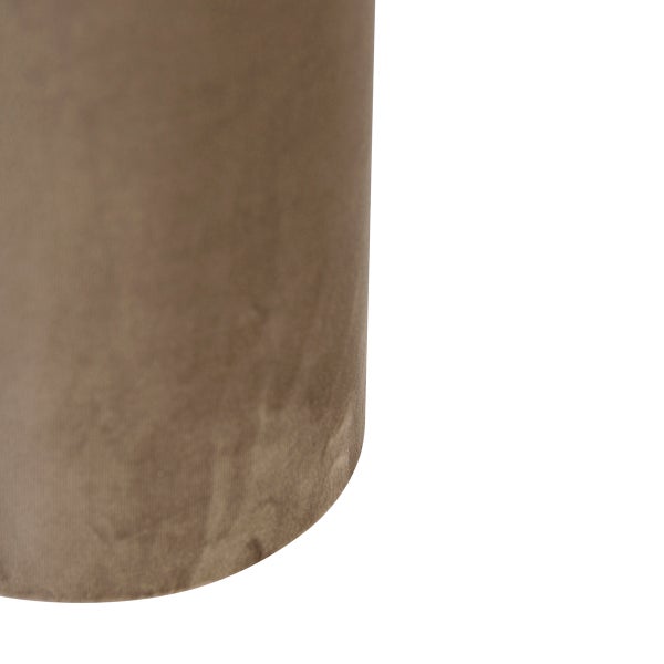 Lampenschirm aus Velours taupe mit goldener Innenausstattung 15/15/25
