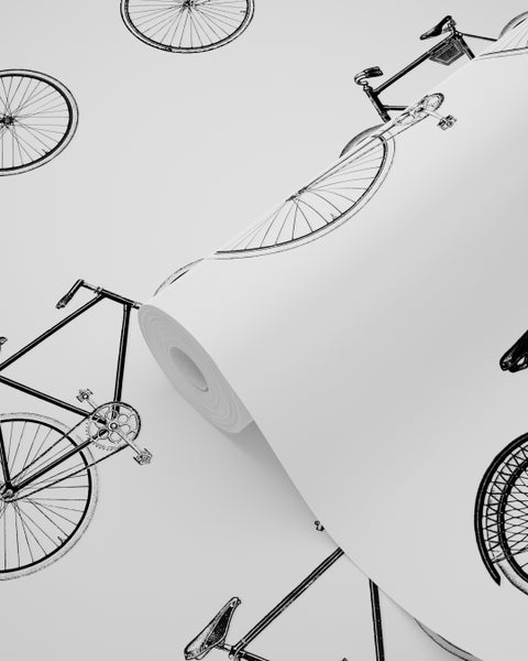 Tapetenrolle mit Fahrradmuster