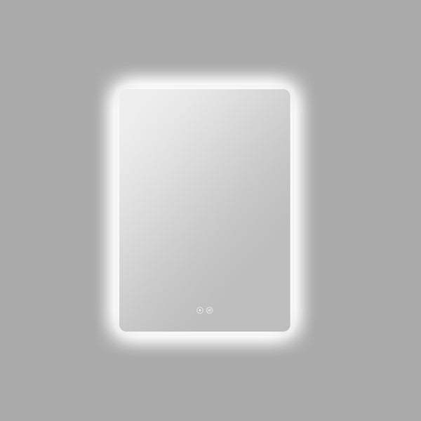 Rechteckiger Badezimmerspiegel mit LED Beleuchtung und Touch Steuerung mit Spiegelheizung gegen Beschlagen