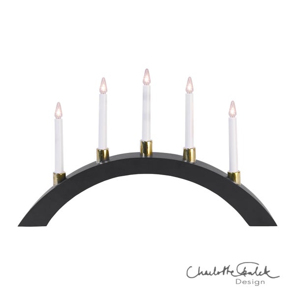 Schwarzer LED-Lichterbogen mit fünf Lichtern