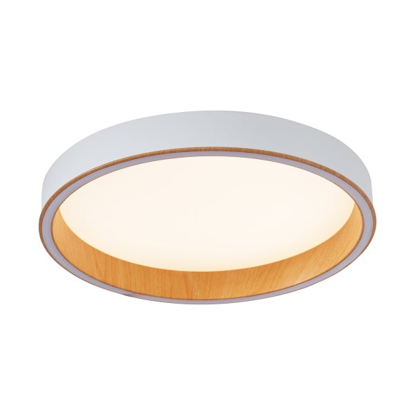 Runde Deckenleuchte mit Holzdekor