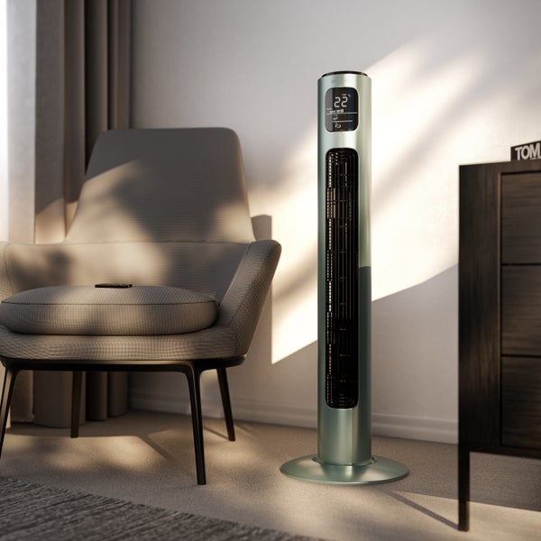 Brandson Turmventilator, Standventilator mit Fernbedienung, Säulenventilator oszillierend, 96 cm, Ventilator mit 3 Geschwindigkeitsstufen, GS