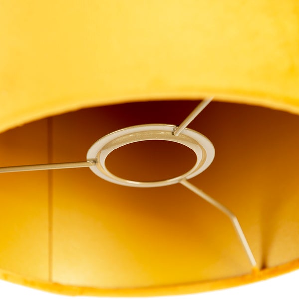 Velours Lampenschirm gelb 20/20/20 mit goldener Innenseite