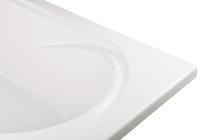 Calmwaters® Rechteck Badewannen-Set 180x80 cm mit Wannenfüßen & Ablaufgarnitur, Acrylwanne Modern Small 2 mit integriertem Duschbereich, Set Badewanne komplett, 180 x 80 cm, Weiß, 99000290