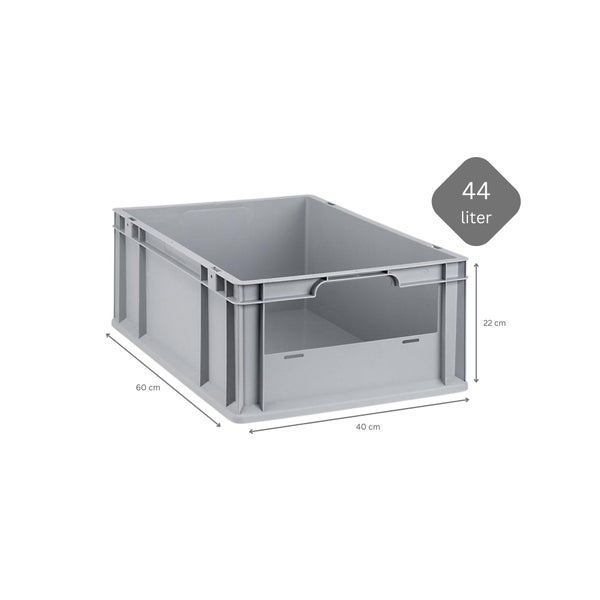 PROREGAL SuperSparSet 4x Eurobox NextGen Insight HxBxT 22 x 40 x 60 cm 44 Liter Front Offen Eurobehälter Transportbox