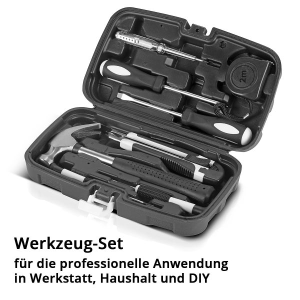 Heimwerker Set HTS-9 ST Werkzeugkoffer mit 8-teiligem Werkzeug Set