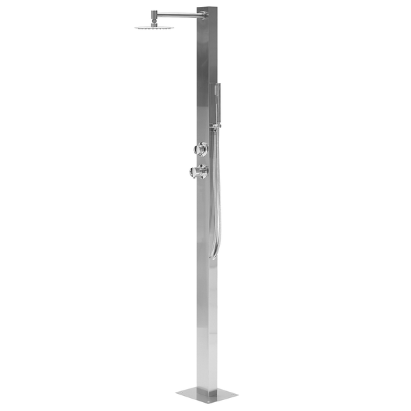 Freistehende Gartendusche OLZAI Silber