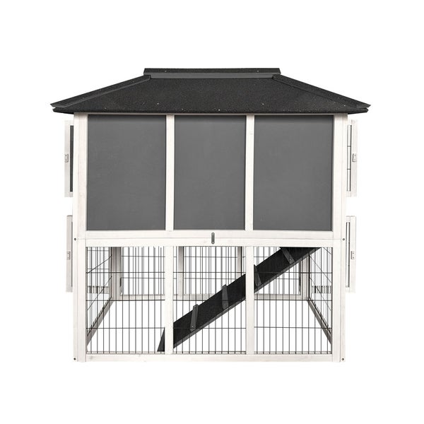 Home Deluxe Kaninchenstall TOCA – 115 x 115 cm | Wetterfestes Tannenholz-Gehege für drinnen & draußen