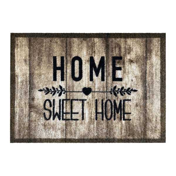 Akzente Listen Fußmatte Home Sweet Home, 50x70 cm, rutschfest, trittschalldämmend, Polyamid-Monofilament, TPE, schmutzfangend, strapazierfähig, für Fußbodenheizung