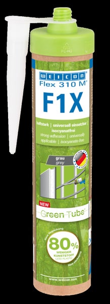 WEICON Green Tube Flex 310 M F1X|Kleb- und Dichtstoff mit sehr hoher Anfangshaftung auf MS-Polymer-Basis, temperaturbeständig bis 180°C