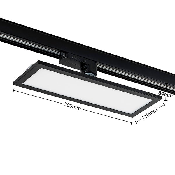 Arcchio LED Stromschienenstrahler (LED Panel) Hairis (Modern) in Schwarz (1 flammig, ) Arbeitszimmerleuchte