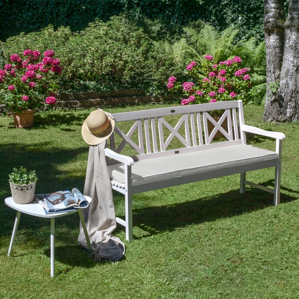 Beautissu Base BK Bankauflage 120x48x5cm Hellgrau