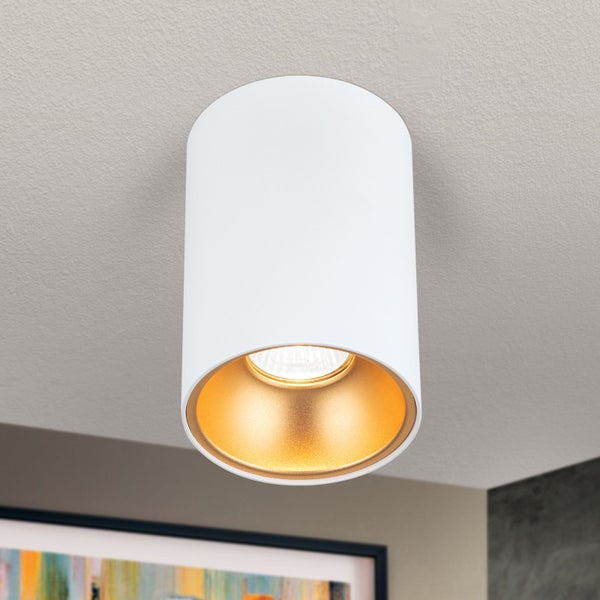 Aufbaustrahler Spot Starlight 1-flammig GU10 Rund Ø 9,6 cm Weiß – Spotleuchte modern LED geeignet