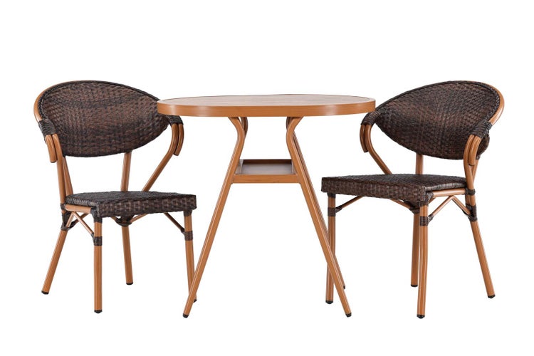 Abrantes Gartenset Tisch, 2 Stühle braun. 80 X 80 X 74 cm