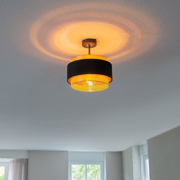 Moderne Deckenlampe Schwarz mit Gold - Elif